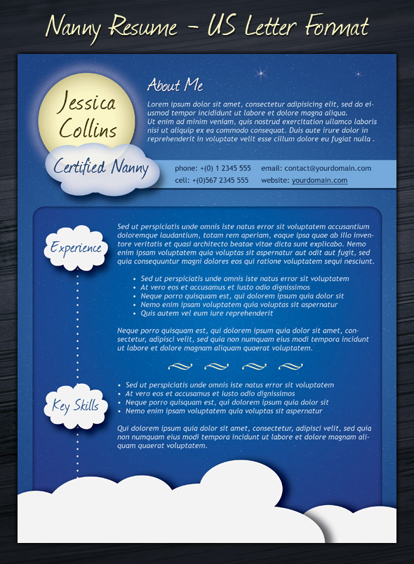 nanny resume templates free