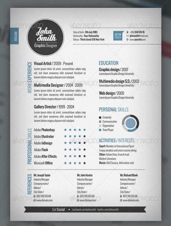 Graphic resume template