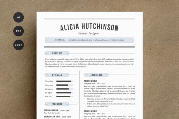 Resume Template 4 Pack