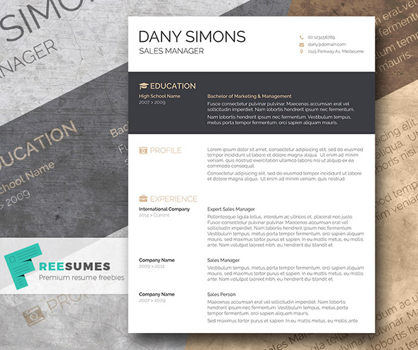 free word cv template